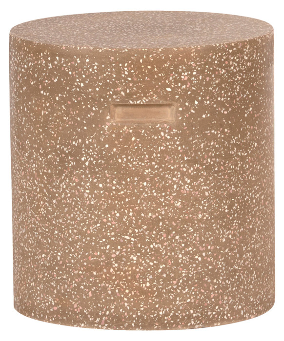 Skammel i brun terrazzo Ø37 x H40 cm